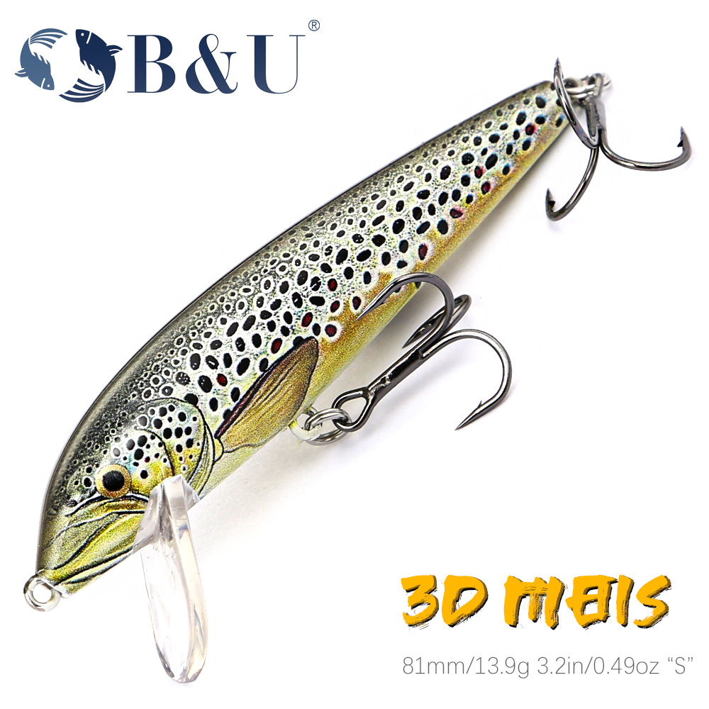 B&U 80mm Sinking Minnow Wobbli - Fishing Lure Jerkbait ulasan dan harga