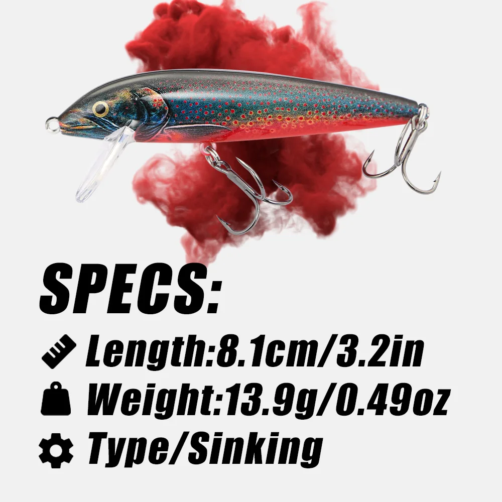 B&U 80mm Sinking Minnow Wobbli - Fishing Lure Jerkbait ulasan dan harga